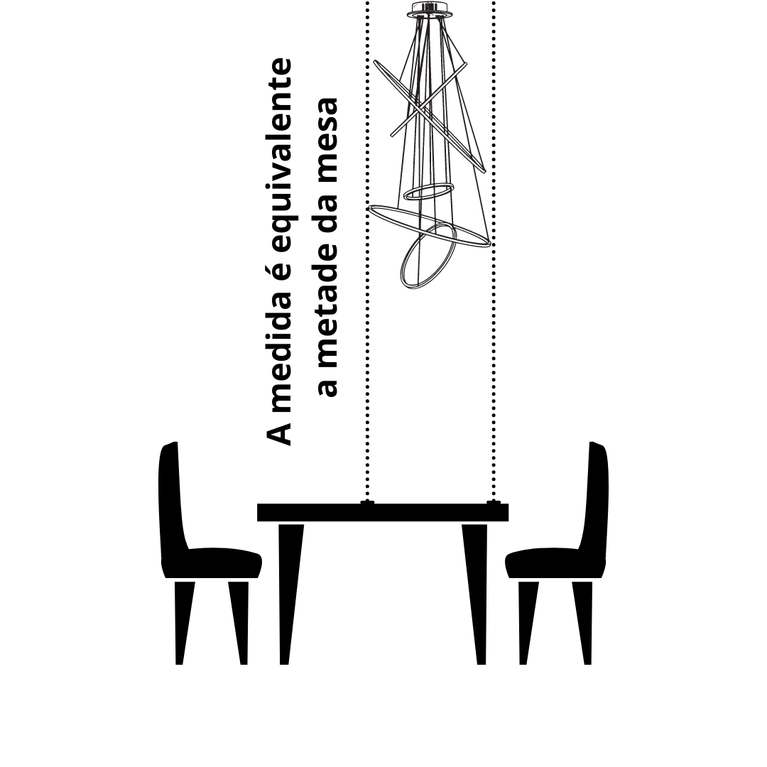 Ilustração de medidas de pendente - tipo de pendente