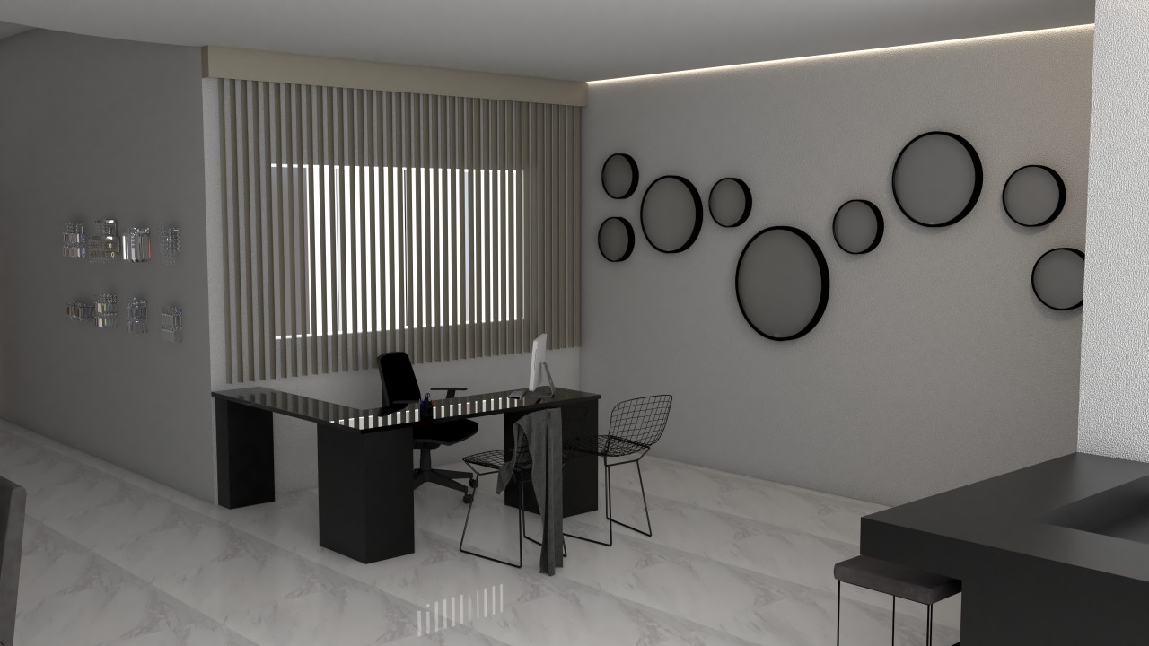 Espaço com paredes em tons neutros