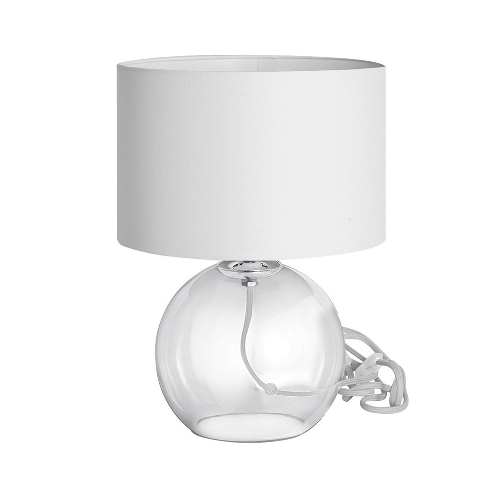 Abajur Cúpula Branca e Globo Incolor