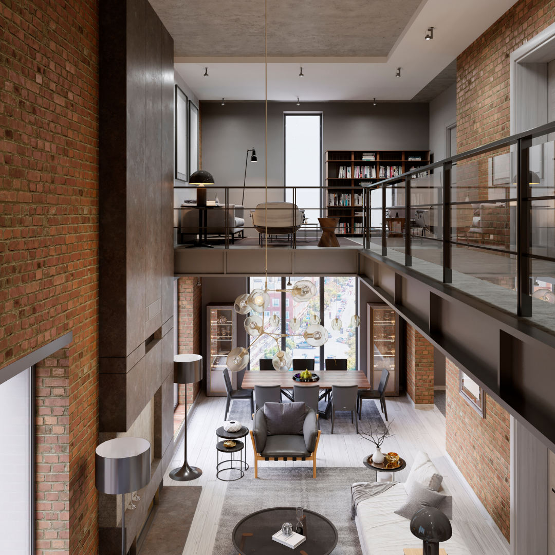 Iluminação e decoração em pé direito duplo