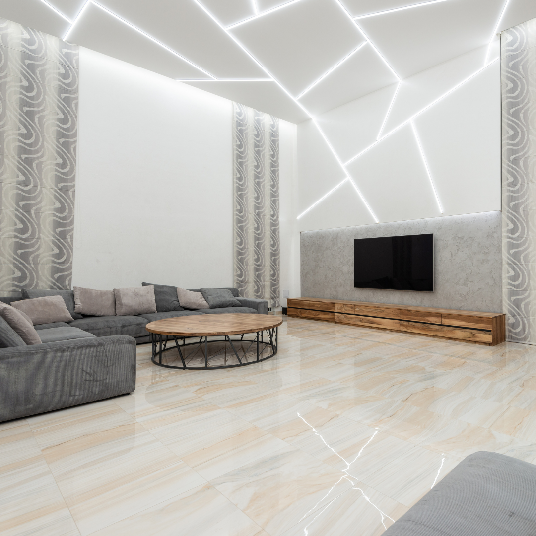 Perfil de LED em salas