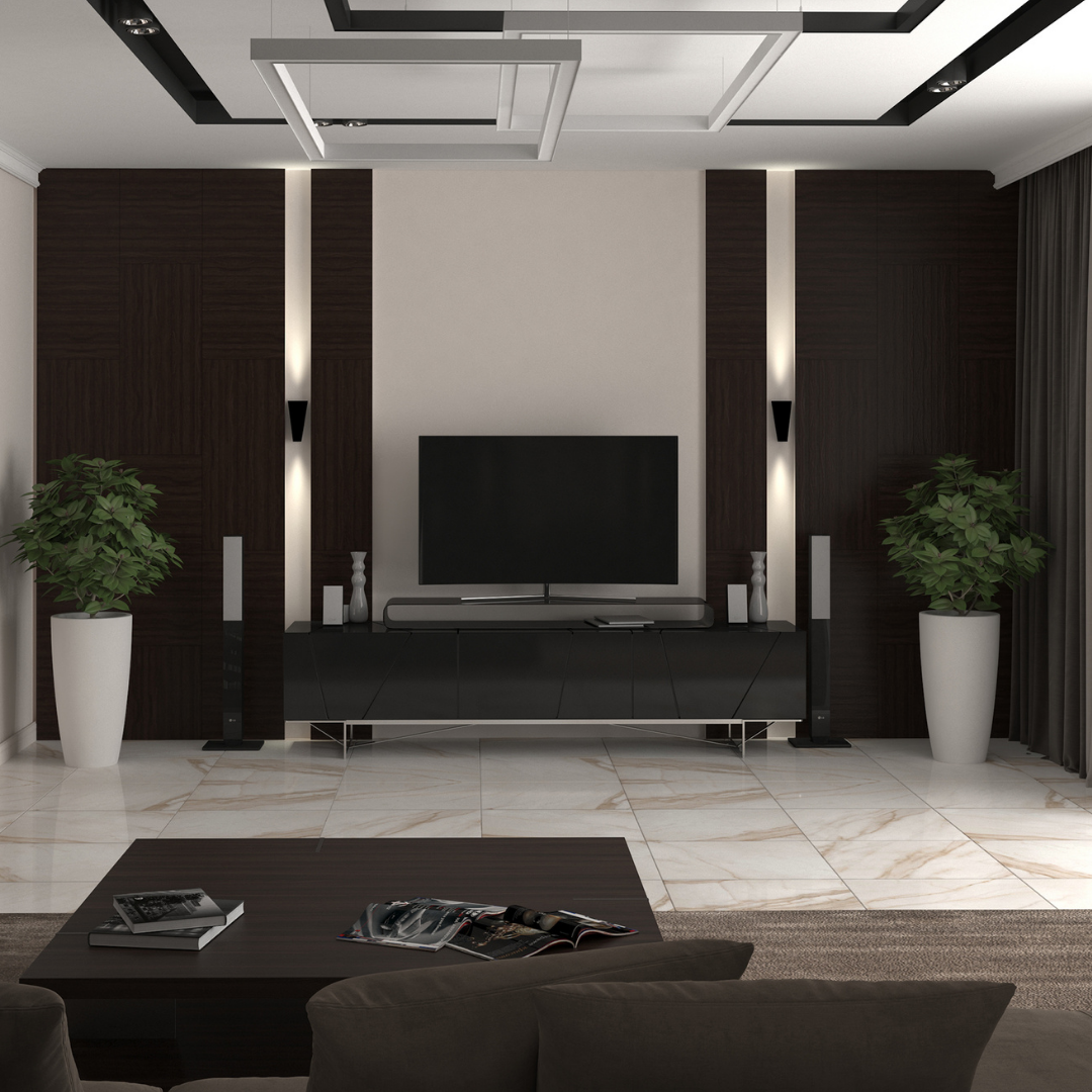 Arandelas ao lado da televisão