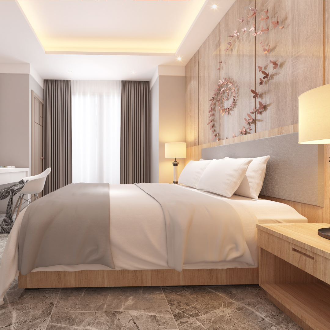 Quarto com temperatura de cor quente