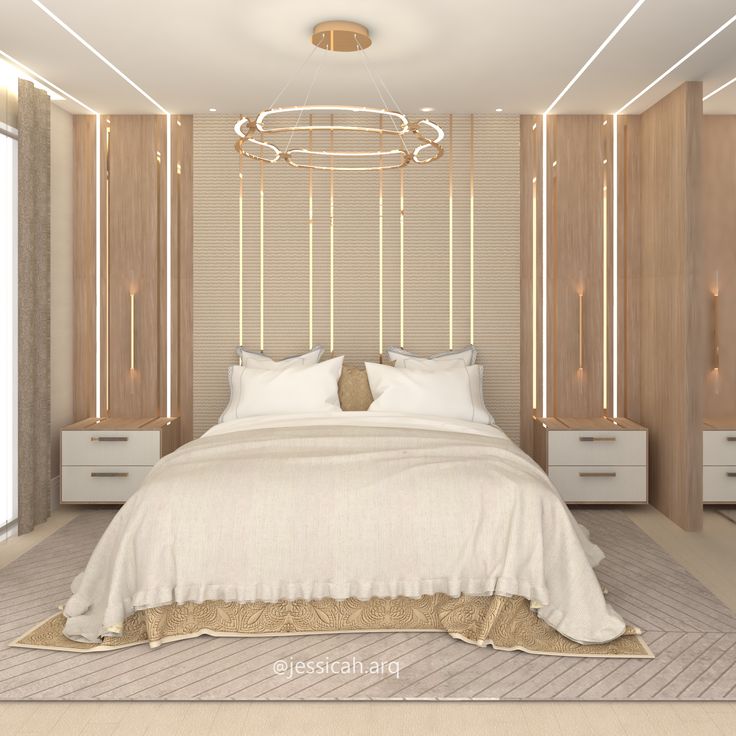 Iluminação moderna para quarto - Fonte Pinterest