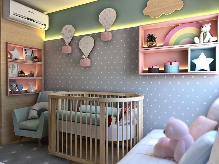 Luz indireta em quarto de bebê - Fonte Pinterest