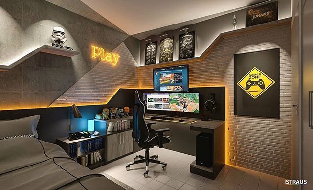 Ambiente Gamer Fonte Pinterest - Por Studio Straus