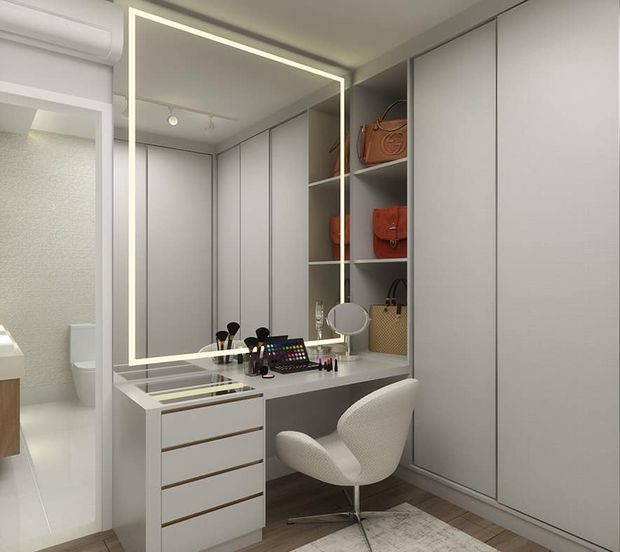 Iluminação de espelhos frontal